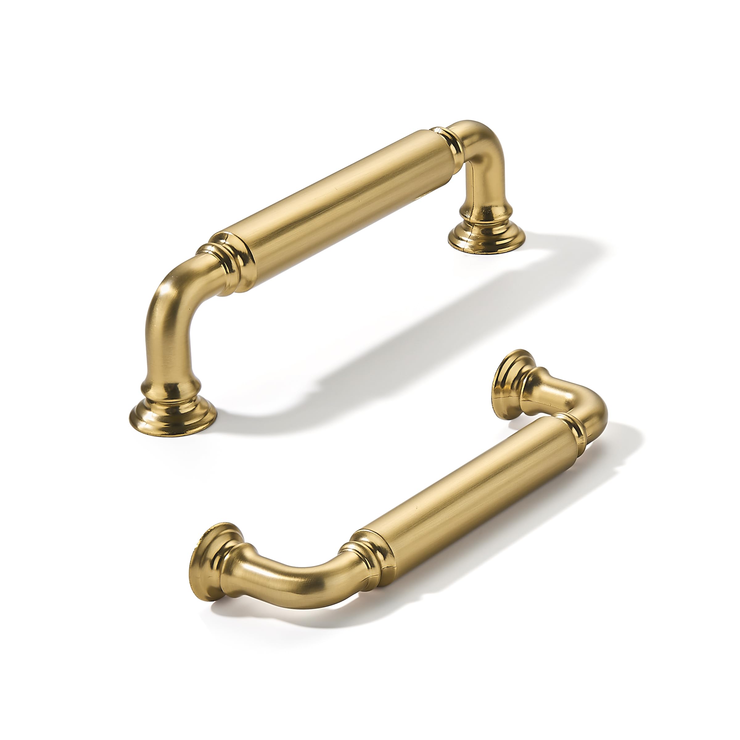 Khtumeware - 80279 Brushed Brass Cabinet Pulls CTC 4 in (102 mm) 10 Pack