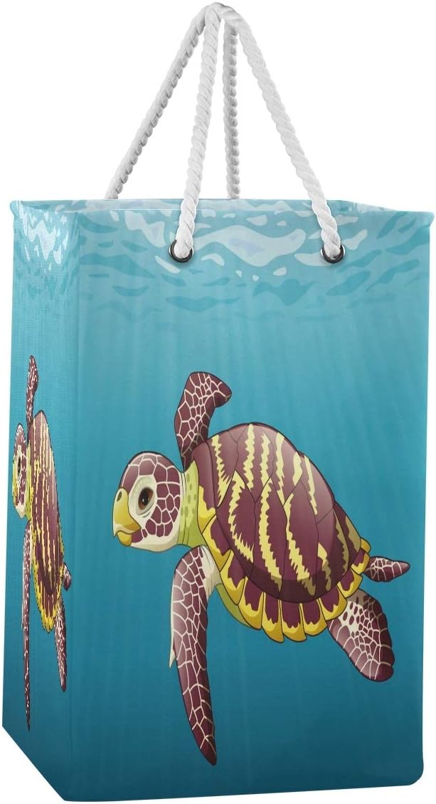 水泳ウミガメランドリーハンパーバスケット大型折りたたみ式洗濯ビン折りたたみ式収納折りたたみ式衣類バッグランドリールーム用