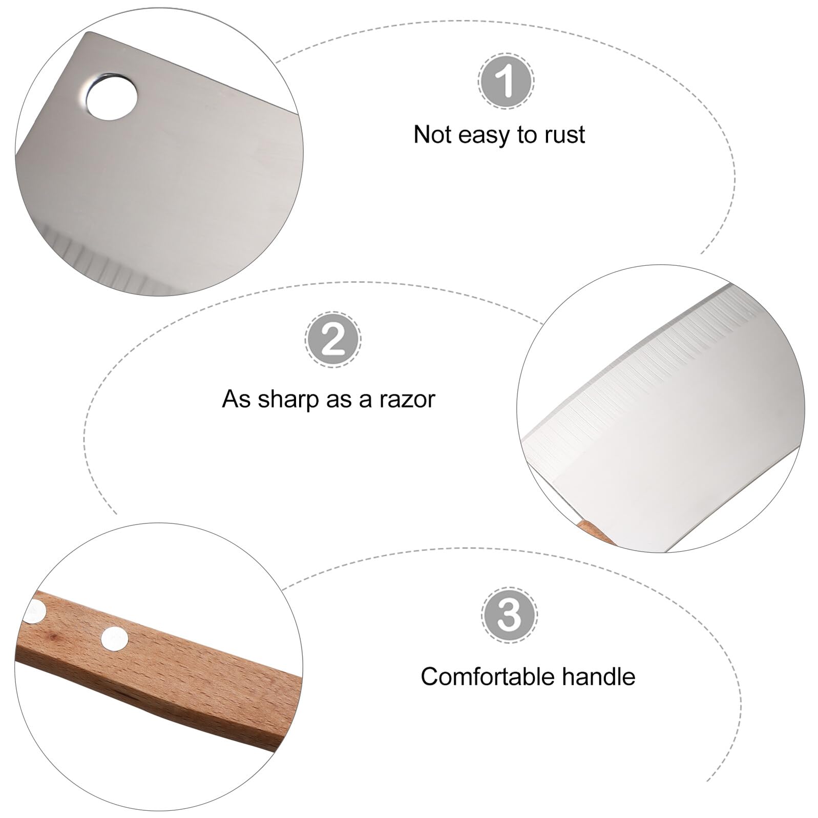 Couteau à Beurre Fromage Lot de 2 en Acier Inoxydable Bois