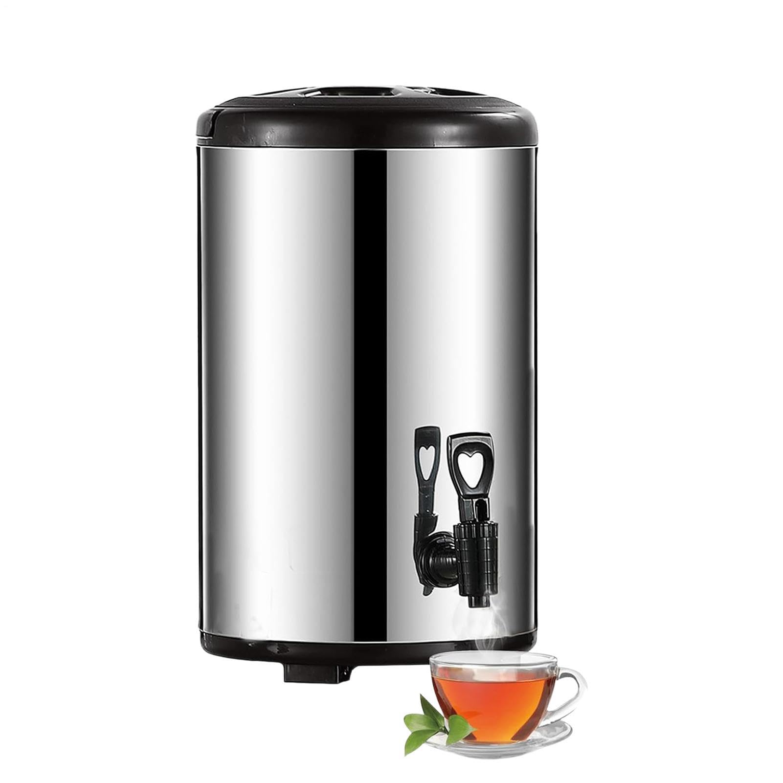 Dispensador de Bebidas Aislado Jarra aislada de doble pared con grifo | Dispensador de café caliente de acero inoxidable de gran capacidad para café té leche bebidas cáterin bufé