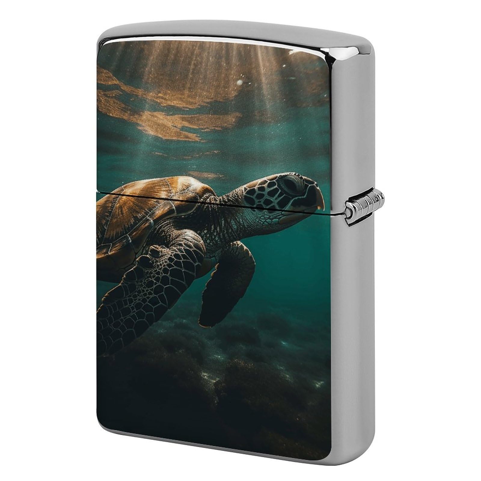 Sea Animals Lighter Case Vintage Metal Lighter Cover Reusable Lighter Protective Sleeve Unique Design Personalized Lighter Sleeve Holder Against Dust and Scratches