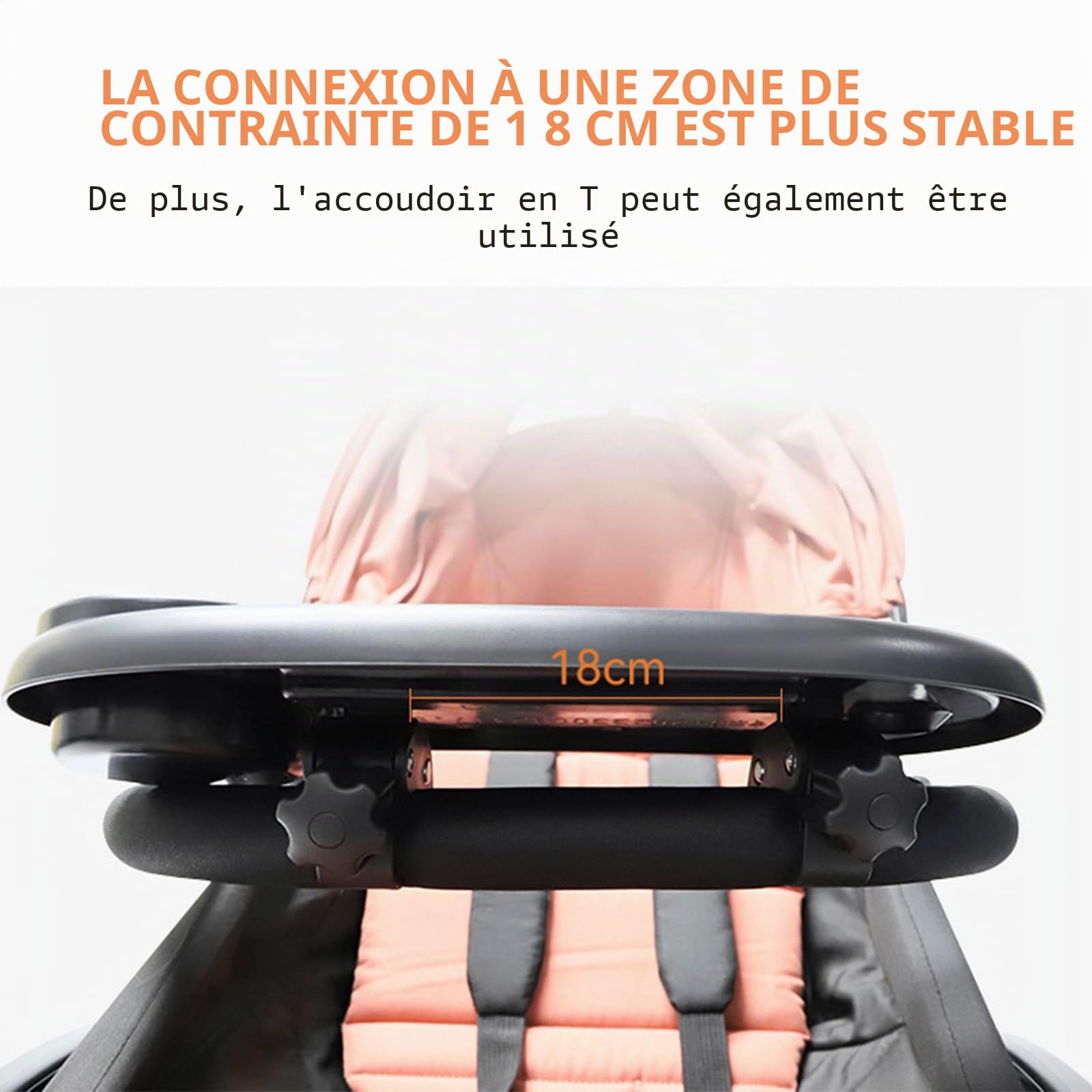 Plateau à goûter pour poussette avec porte-gobelet - Plateau de collation universel amovible multifonction pour poussette avec boucle réglable et crochets - Porte-collations réutilisable pour