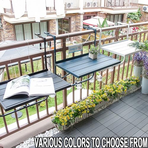 Table de balcon pliante suspendue pour vos apéros sur un petit garde-corps