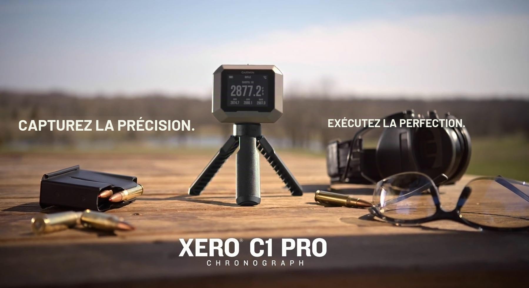 Garmin Xero C1 Pro Chronographe avec lecture FPS pour prise de vue à distance, design compact, lectures précises, ensemble de performance polyvalent avec accessoires