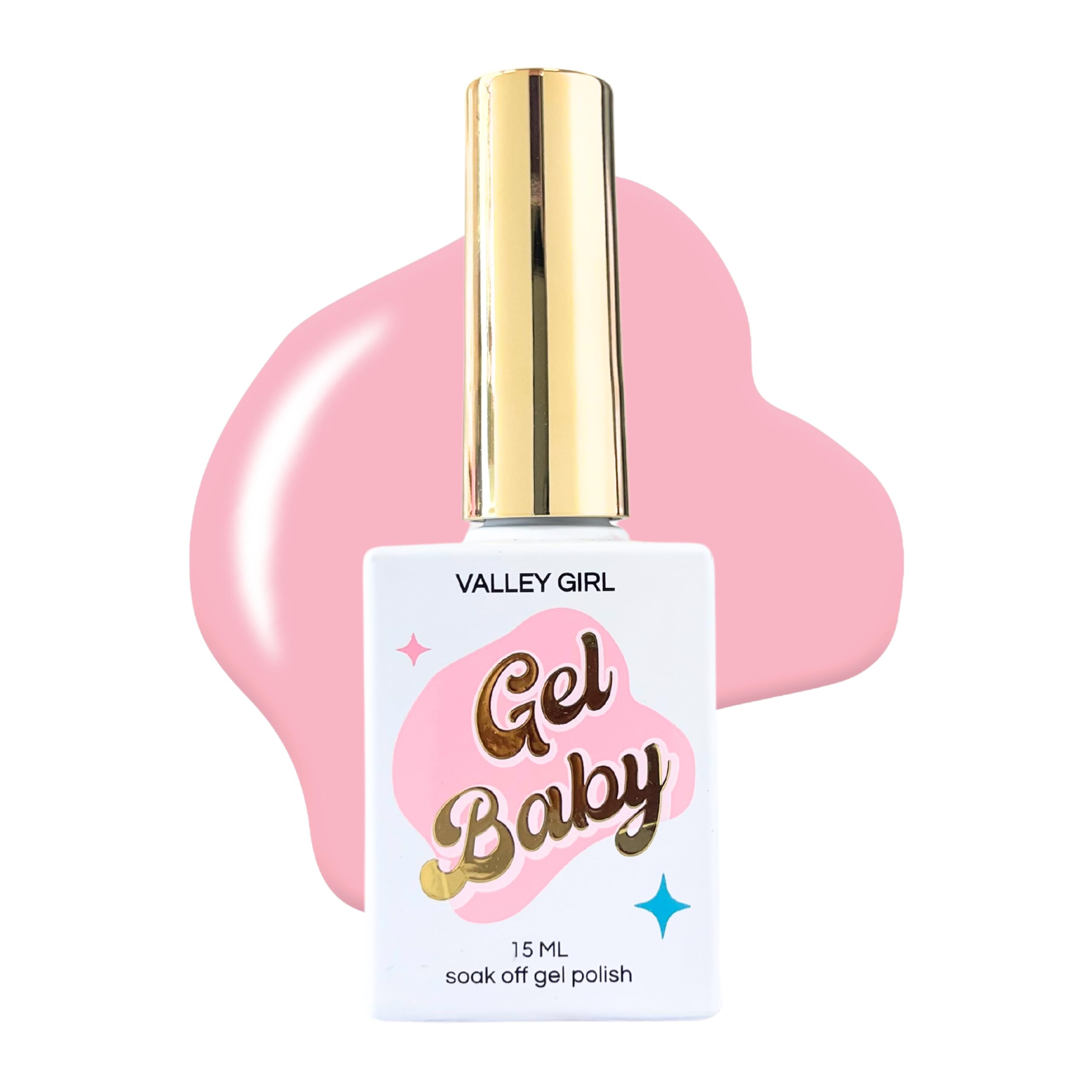 Valley Girl Twinkled T Gel Nail Polish - Long Lasting 15ml Soak Off LED UV Nail Lamp Gel Polish for Nail Art 0.5oz