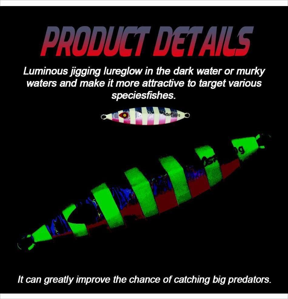 Miniatura 2 de OSP Señuelo de pesca de metal de 2.1 onzas  3.54 pulgadas Señuelos de pesca de mar hundimiento de agua de mar pesca láser cebo luminoso artificial