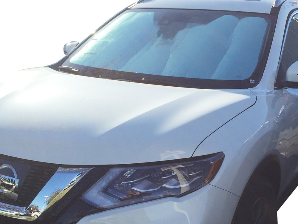 HeatShield, The Original Windshield Sun Shade, Custom-Fit for Nissan Rogue SUV w/Sensor 2014, 2015, 2016, 2017, 2018, 2019, 2020 Silver Series