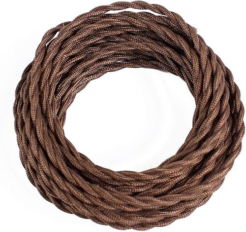 Miniatura 18 de Cable trenzado cubierto de tela para lámpara de 25 pies, cable eléctrico industrial vintage 18/2, calibre 18 estilo antiguo para lámpara retro,