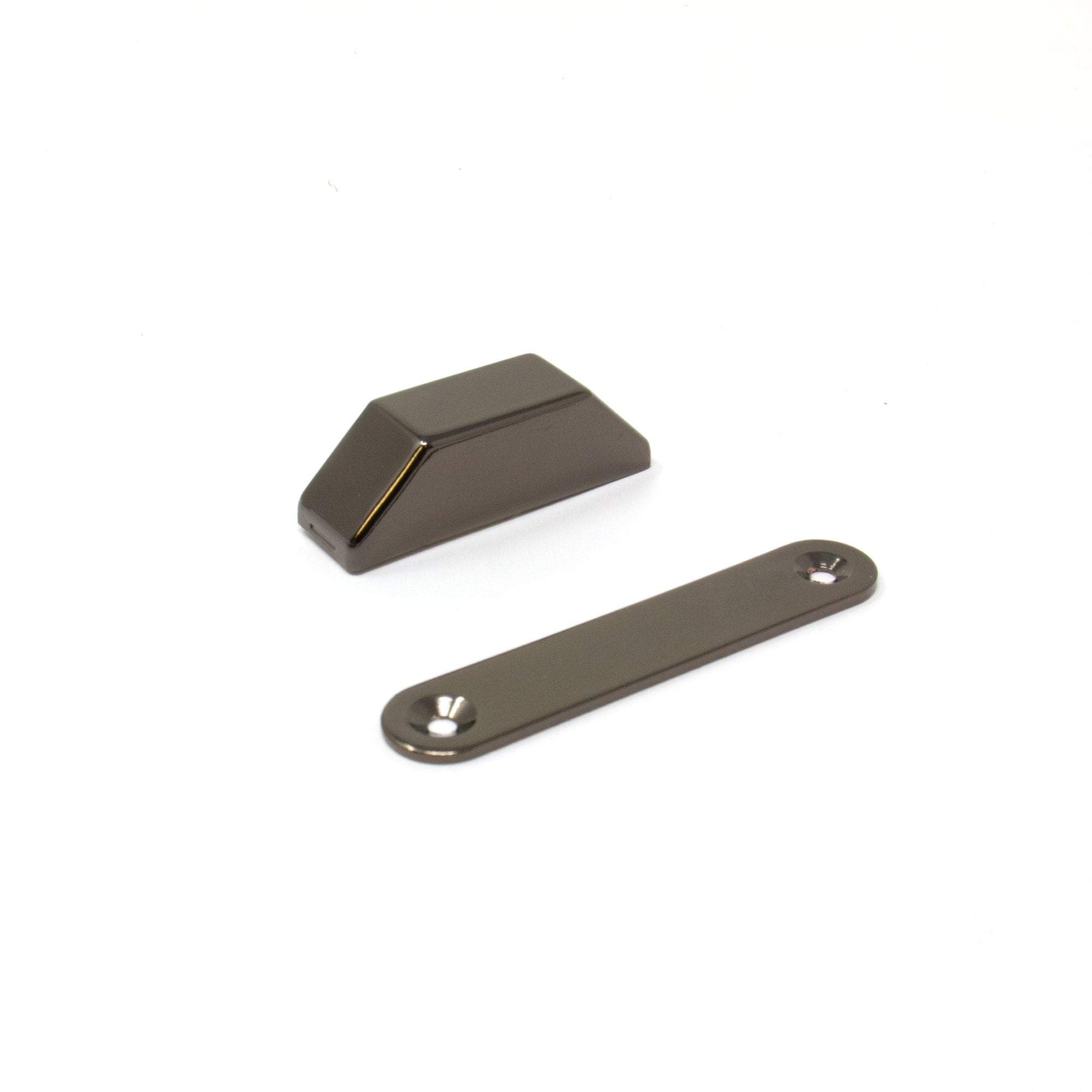 Cattre Magnétique Nickelé Noir Pour Fournir Une Fermeture Sécurisée et Une Ouverture Facile de Placards et de Portes de Garde-Robe - 43mm x 13,5mm x 13mm - Pack de 10