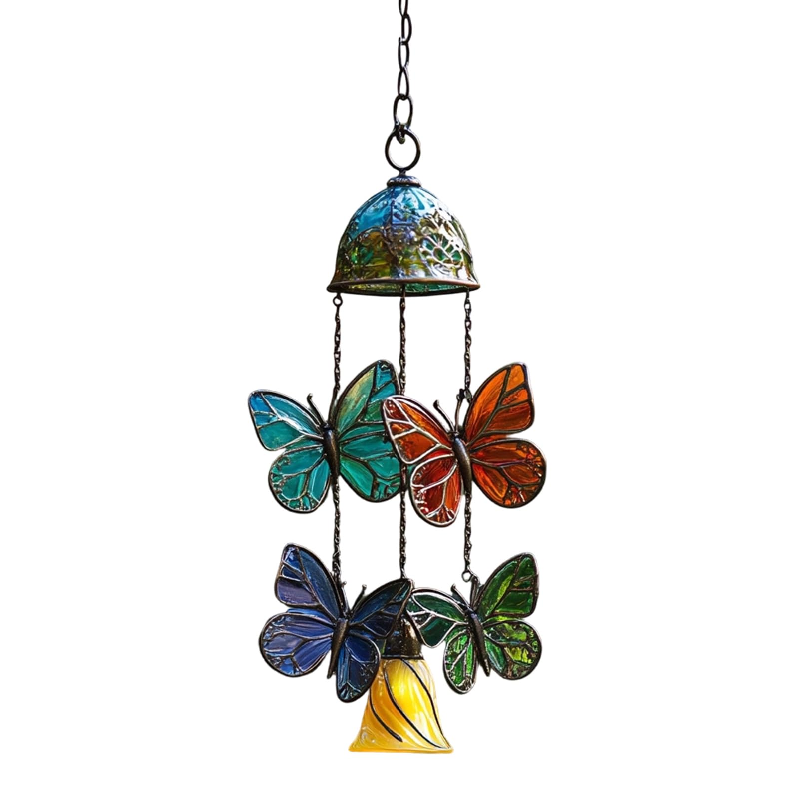 Iron Butterfly Wind Chimes Decoration for Garden and Patios Generating Pleasant Sound and Adding Charm Gift Butterfly Wind Chimes