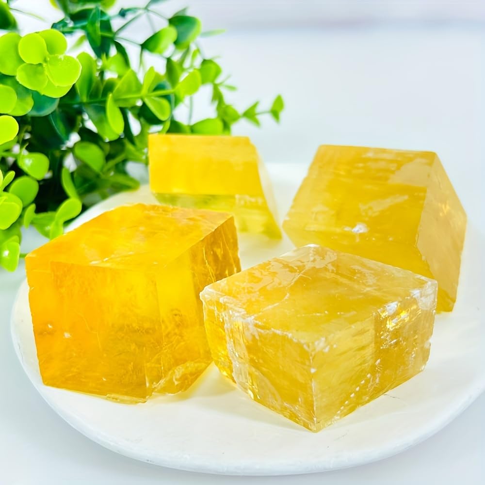 1pcs 150-200g Crystal Quartz Honey Calcite Rough Stone Iceland Calcite