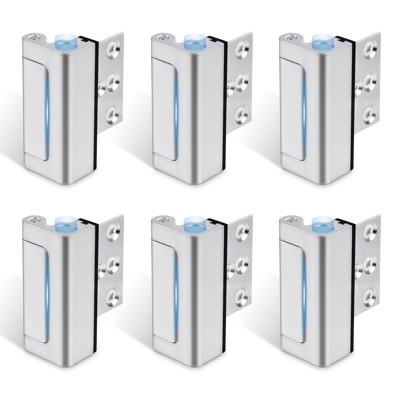 Steinwhale Door Reinforcement Lock, 6PACK Home Security Door Lock Withstands 800 lbs, Childproof Top Door Lock Latch for Toddlers Safety, Inside Night Defender for Inward Swinging Doors