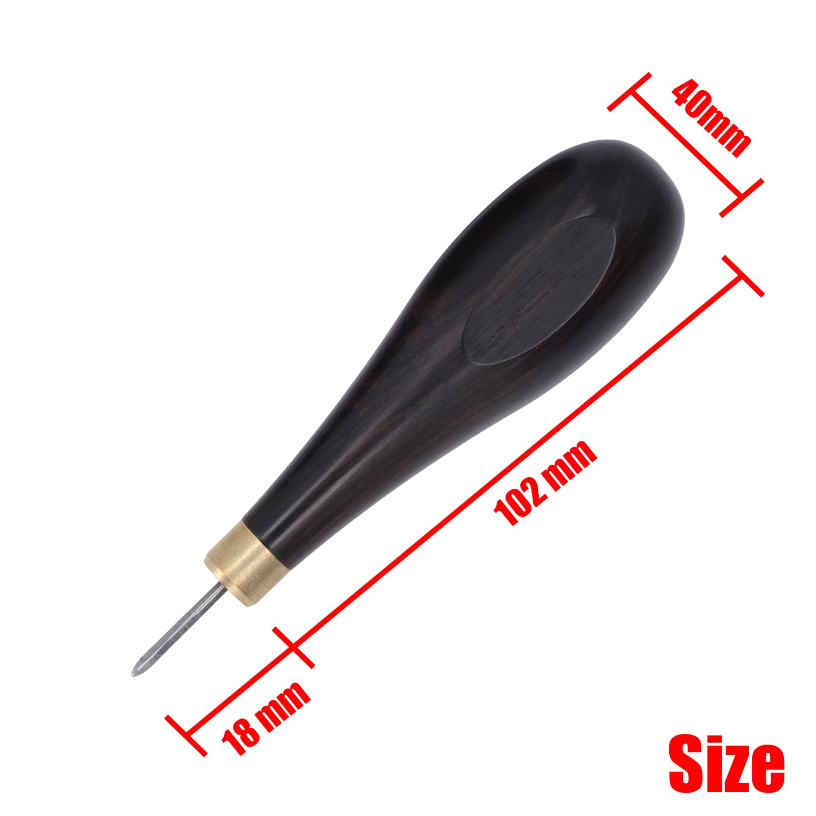 3 pezzi punteruolo da sarto in pelle, punteruolo in legno a forte penetrazione, punteruolo da cucito a forma di zucca, secchio con manico in legno per pelle 3 mm 4 mm 5 mm