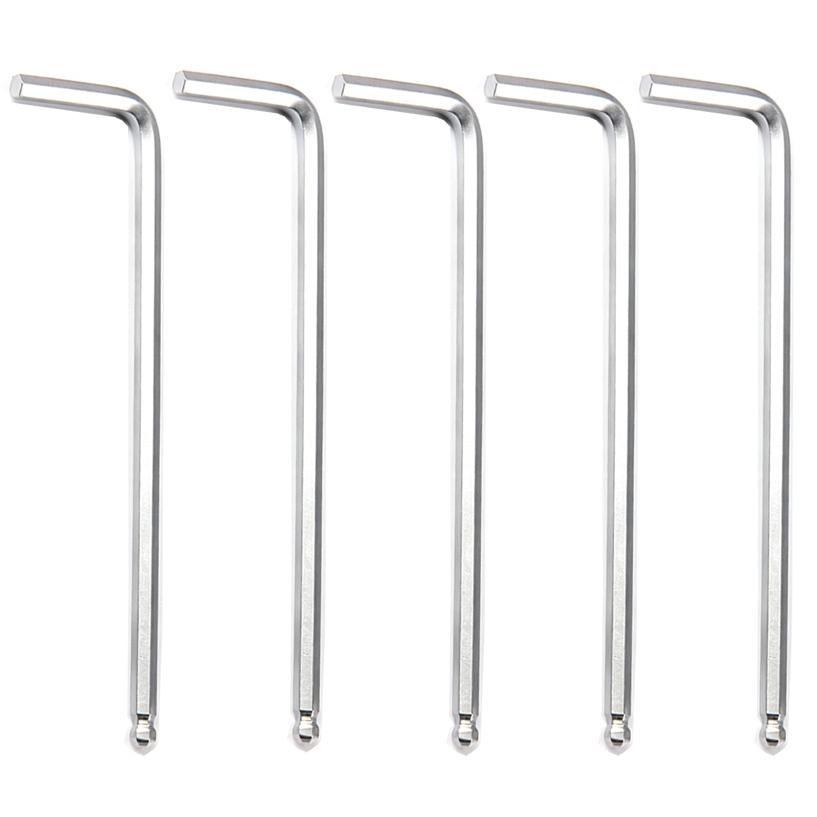 Kesiku 4mm Long Arm Allen Key Set, 5PC Ball End Metric Alan Hex Key L-Shape with Size Markings, CR-V Wrench for Home Repair Maintenance DIY