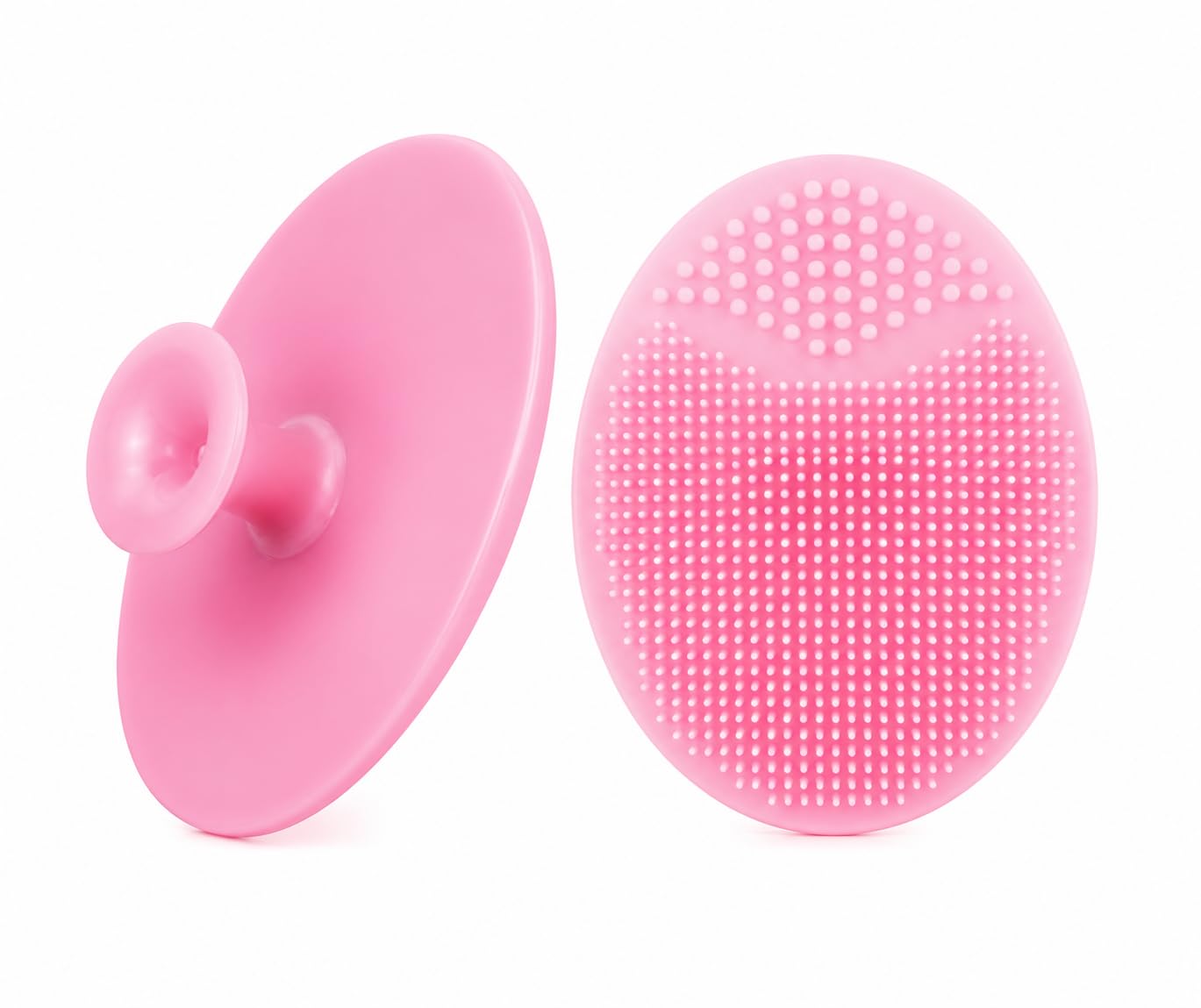 Silicone Face Scrubber Brush for Deep Cleansing & Gentle Exfoliation | Soft Facial Cleansing Brush | Waterproof Reusable Face Massage Brush | Removes Dirt, Oil & Makeup | Suitable for Women & Men | 2 Pc (pink)-image-29