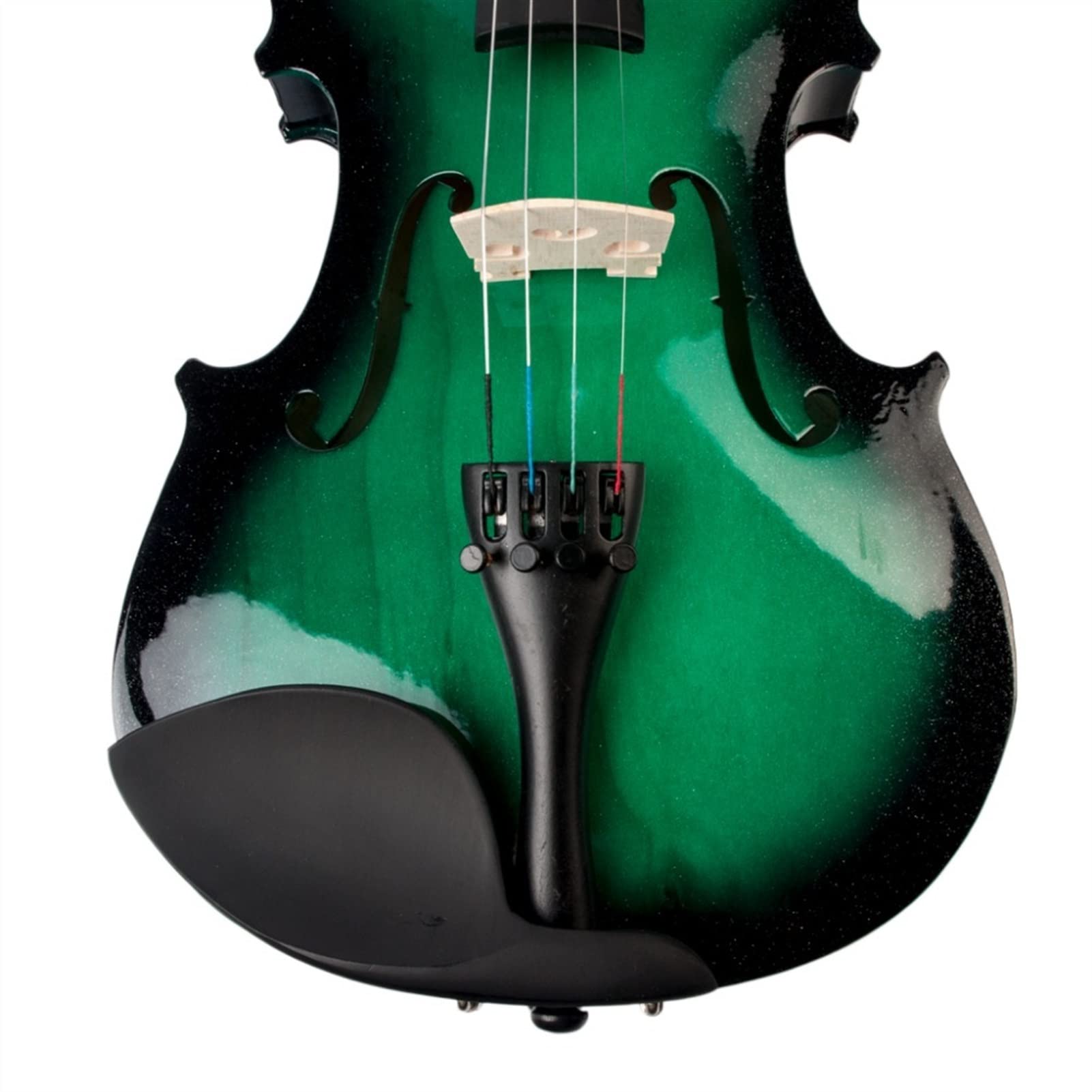 FLFL Violin Acoustic Violin ,3/4,1/4,1/2,1/8 Violin W/Case Bow for Students Beginners Green & Black (Color : 4/4)