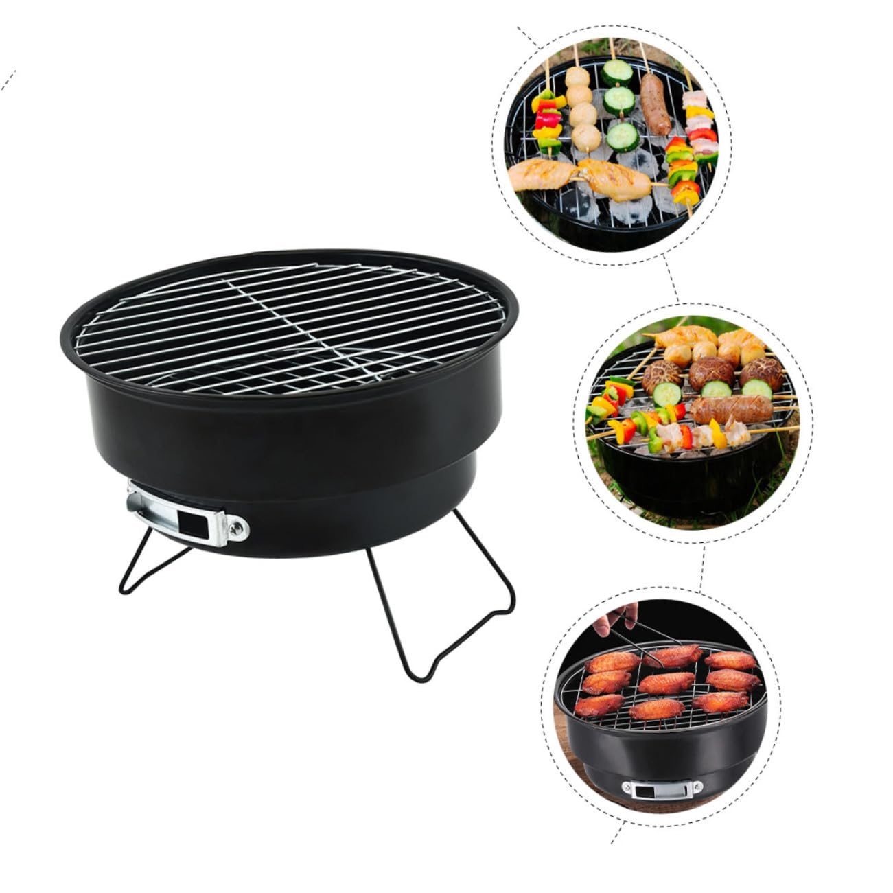Parrilla Barbacoa Portátil de Inoxidable Desmontable Resistente y Duradera para Camping y Actividades al Aire
