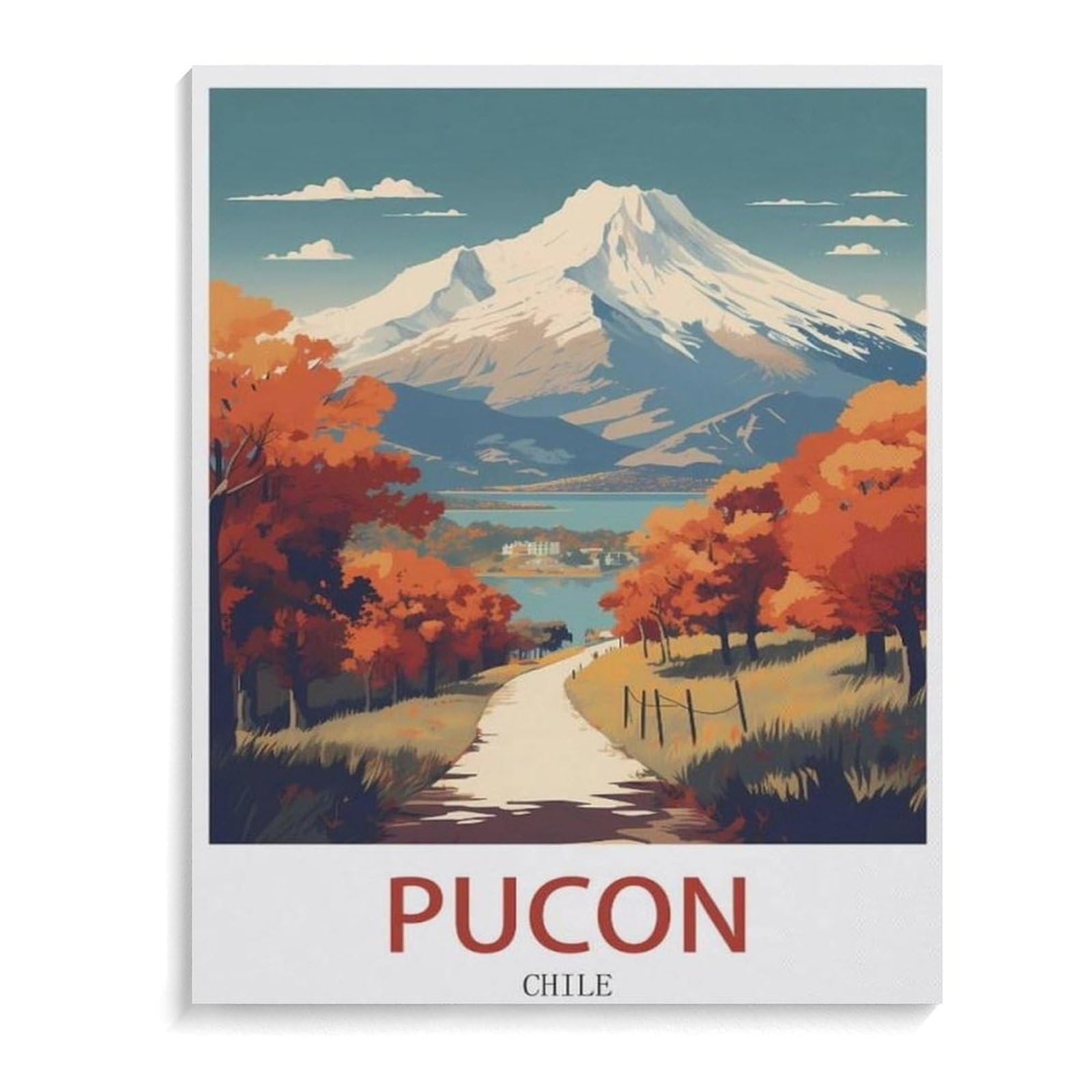 BEAYODKP Paint by Numbers，Pucon，Exquisite Oil Painting by Numbers Kits for Beginners(30x40cm-M41