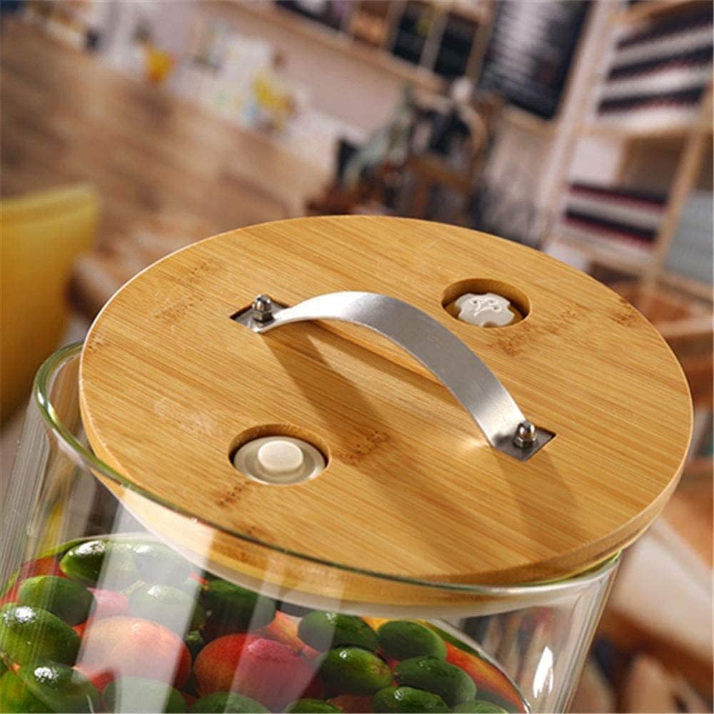 Dispensador De Bebidas con Grifo De Acero Inoxidable, Botella De Zumo De Cristal con Soporte De Madera, Grifo De Acero Inoxidable De Diseño Vintage con Base De Bambú, Bo,5L