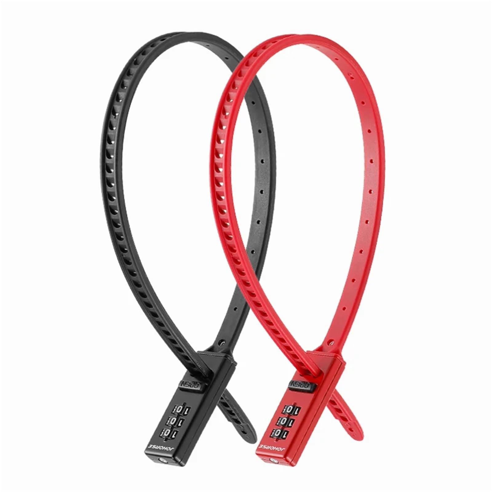zamka motocyklowego 3-cyfrowy zamek na hasło ze stali nierdzewnej wielofunkcyjny rower skuter elektryczny motocykl przenośny(Tie lock red black)
