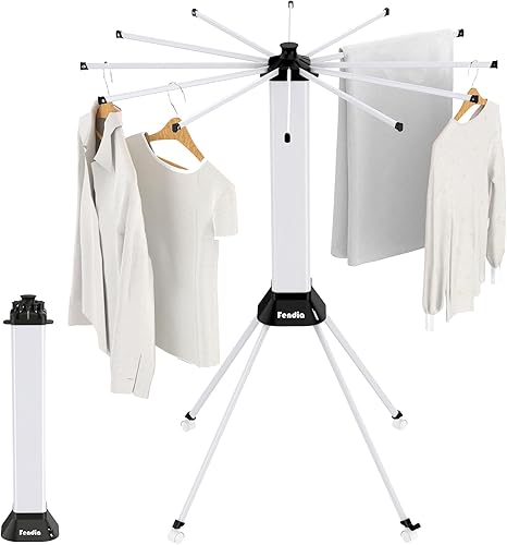 Estante de secado de ropa Estante de secado plegable y plegable con diseño de pulpo de 4 patas, estante de secado interior de gran capacidad y