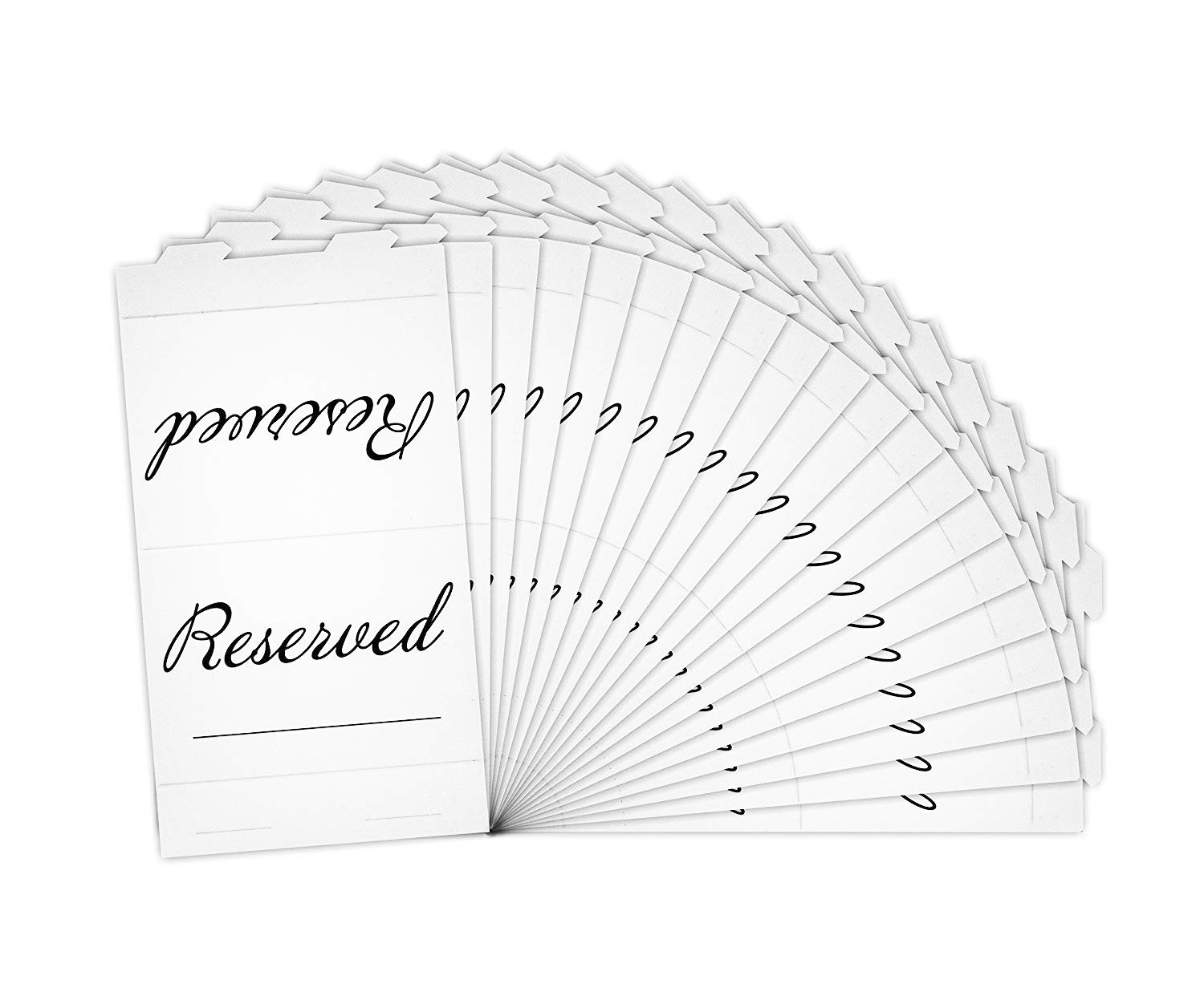 20 pack rustic reserved table sign with name line reserved signs for wedding white reserved signs wedding accessories tent cards for reserving seats places place cards