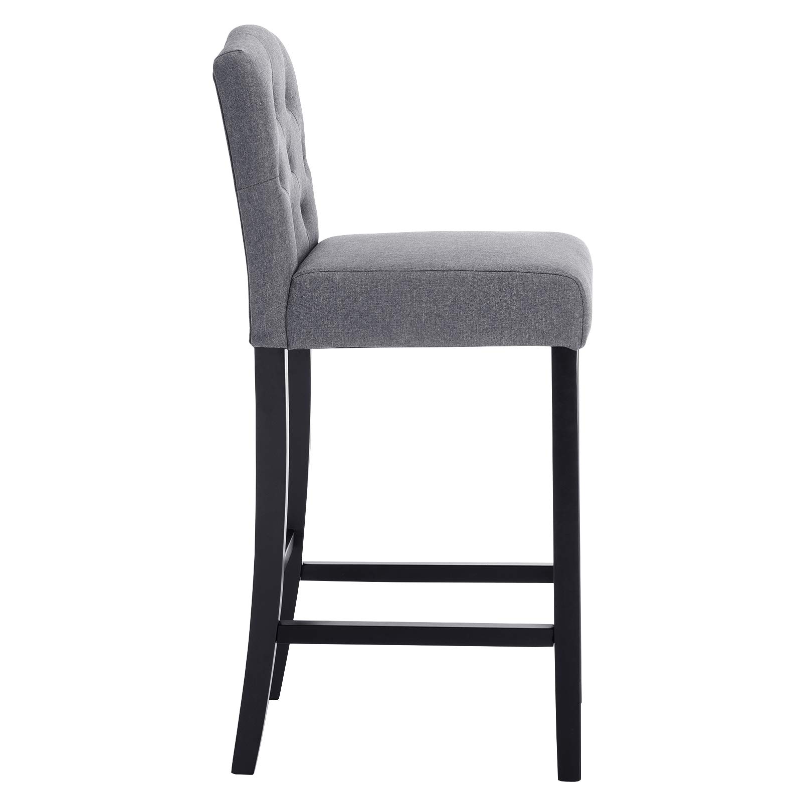 Coppia Sgabelli Da Bar WOLTU - Gambe In Legno Massello, Seduta Imbottita, Stile Nordico, Marrone Scuro - Foto 2