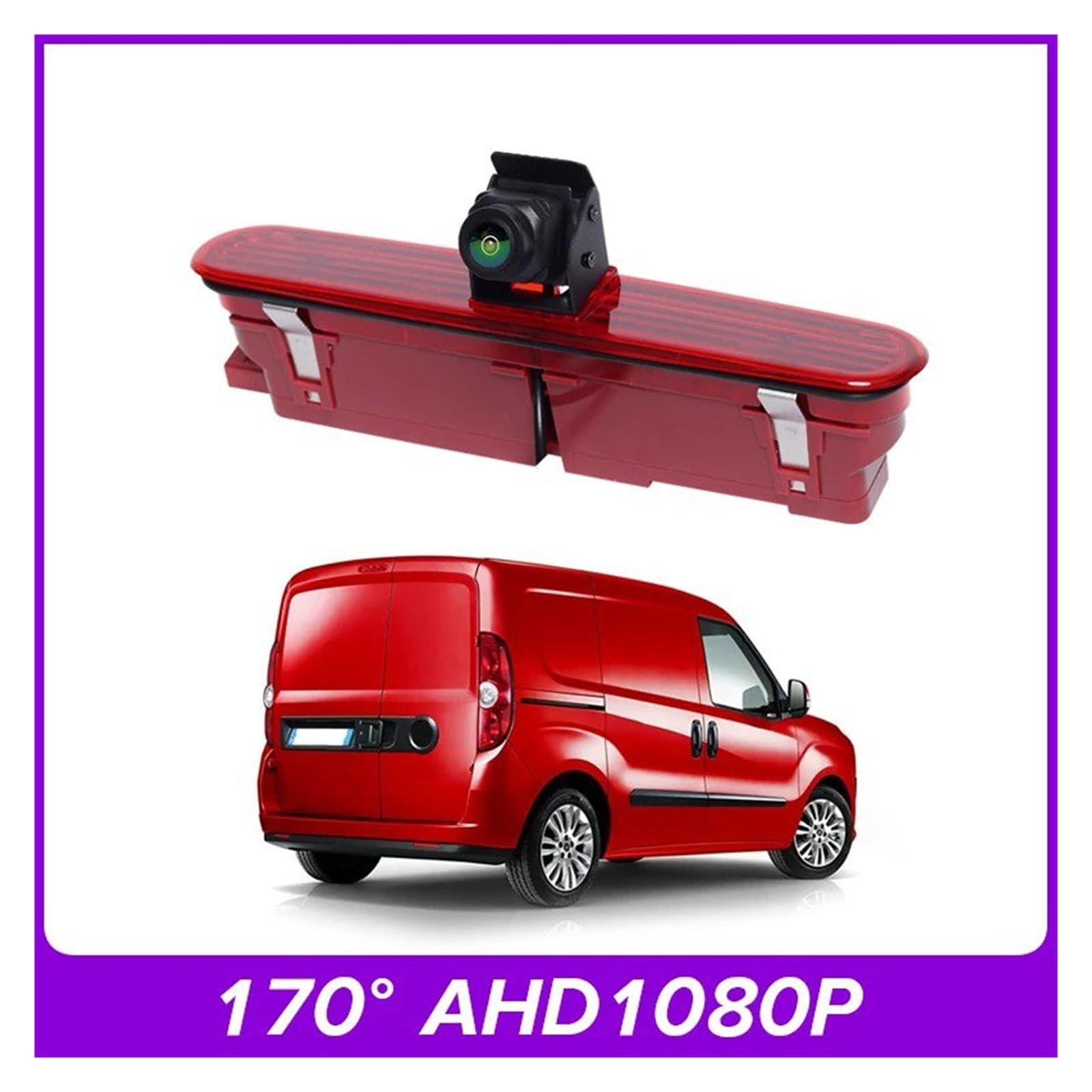 Telecamera Parcheggio Per Fiat Per Doblo 2010-2025 AHD 1080P 170° Telecamera Posteriore Con Luce Freno Per Visione Notturna Impermeabile