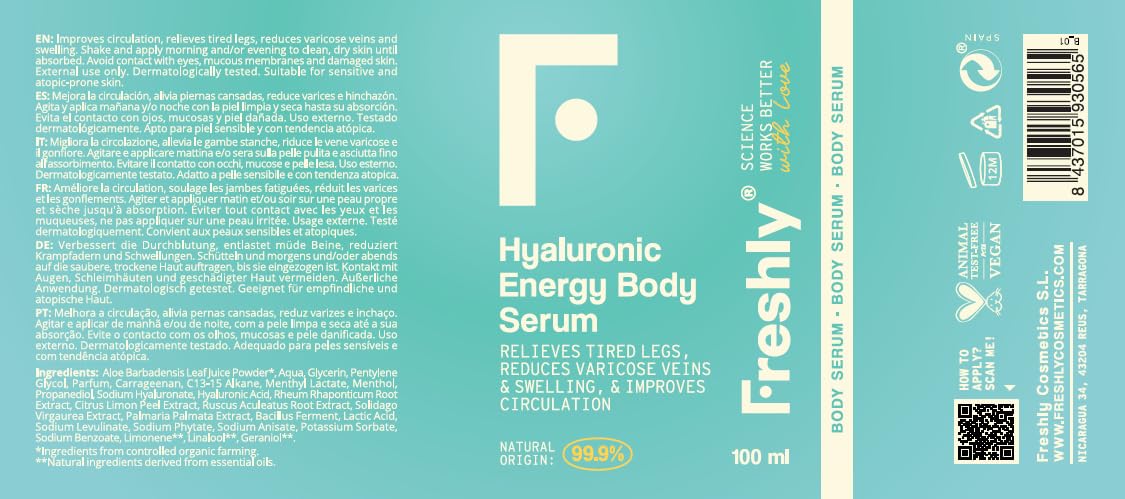 Freshly Cosmetics Körperöl und Serum für müde Beine zusammen in dem Smooth Body Pack. So bekommst du saftige, strahlende Haut, während du deine Beine pflegst. 100mlx2