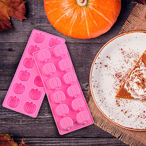 4 Pieces 3D Fall Candy Molds Halloween Pumpkin Candy Mold Thanksgiving Maple Leaf Shaped Fall Candy Chocolate Mold Ice Cube Tray For Halloween Candy Muffin Chocolates Cake Soap, Candle #TOP4