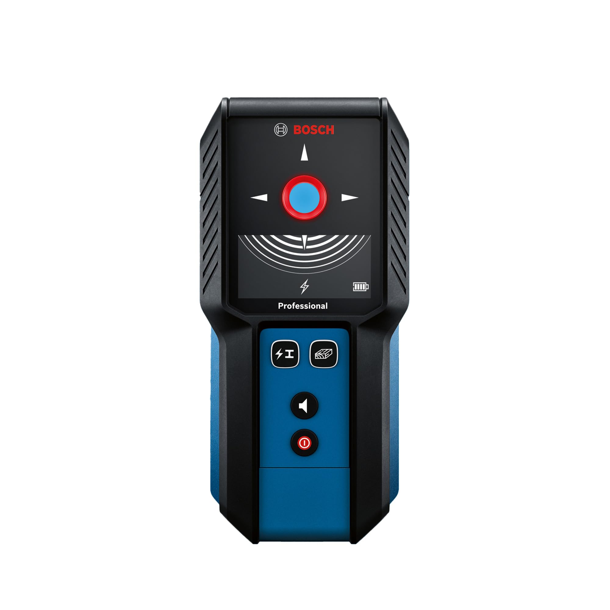 BOSCH GMS 120-27 Professional Wall Scanner Detector-Finds Metals, Live Wires, Wooden Studs in Drywalls, IP54 Dust & Splash Protection, 120 mm Range, Includes Pouch & Batteries, 1Yr Warranty from BOSCH