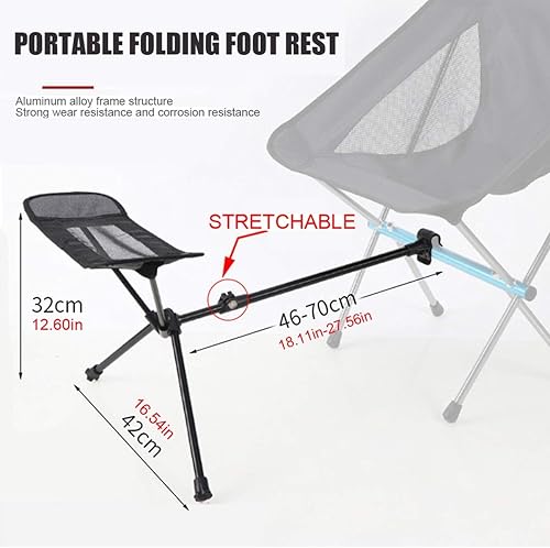 Miniatura 2 de Silla portátil para camping, reposapiés, ligera, resistente, plegable, al aire libre, picnic, playa, viajes, pesca, mochilero, tela Oxford gruesa