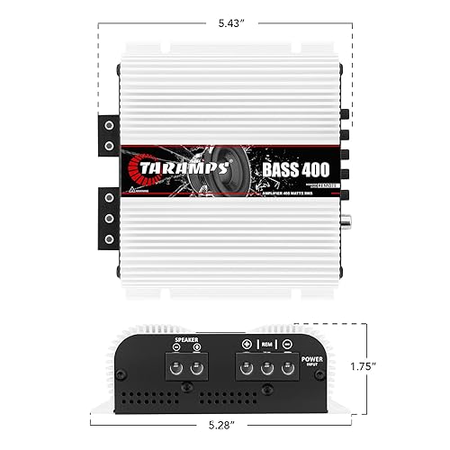 Miniatura 6 de Taramps BASS 400 4 Ohmios 1 canal Mosfet Amplificador 400 vatios RMS, monobloque, crossover, refuerzo de graves, entrada RCAalto nivel, clase D,