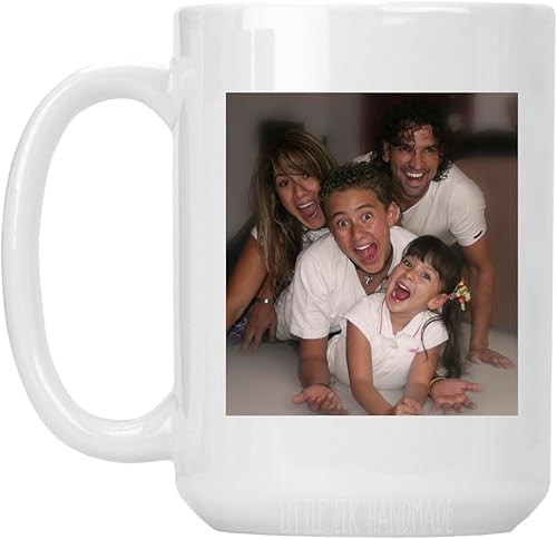 Taza con foto personalizada: carga cualquier imagen y añade texto, taza grande de café de cerámica blanca de 15 onzas