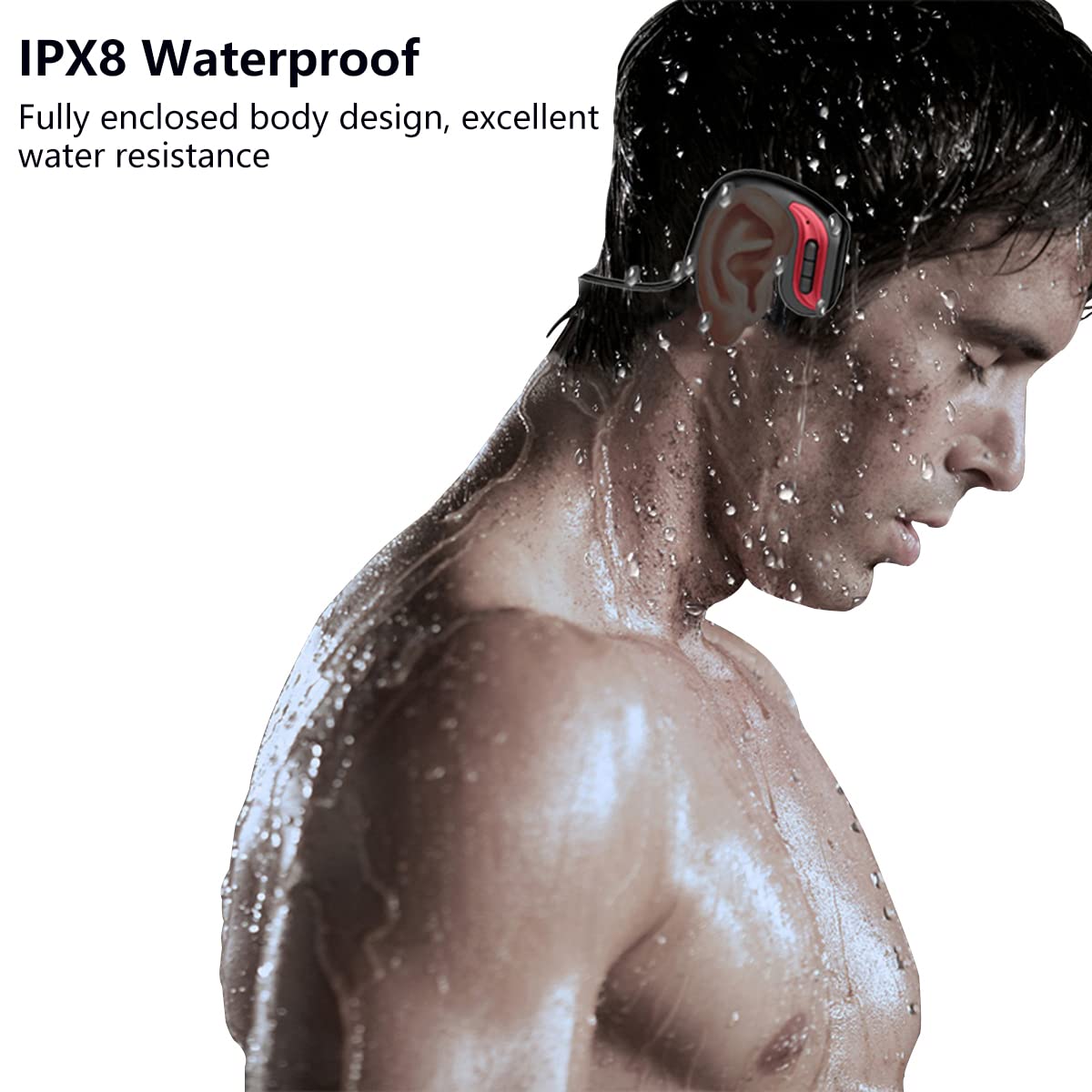 Słuchawki z przewodnictwem kostnym, wodoszczelne IPX8, bezprzewodowe słuchawki do pływania, Bluetooth 5.0, wbudowany odtwarzacz MP3 32 G, sportowe słuchawki douszne z otwartymi uszami, ultralekkie do
