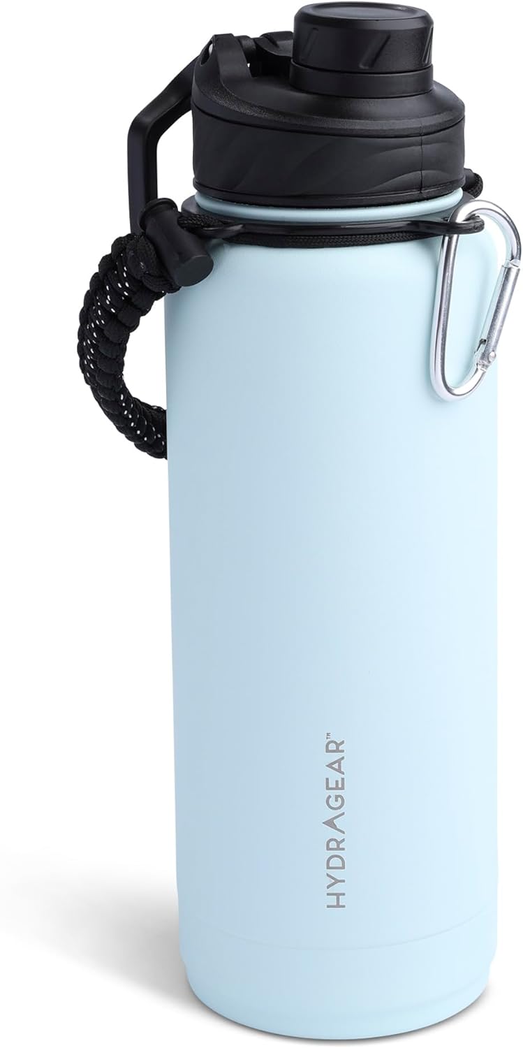 Hydragear Zenith 40 oz Stainless Steel Bottle with Carabiner & Survival Gear