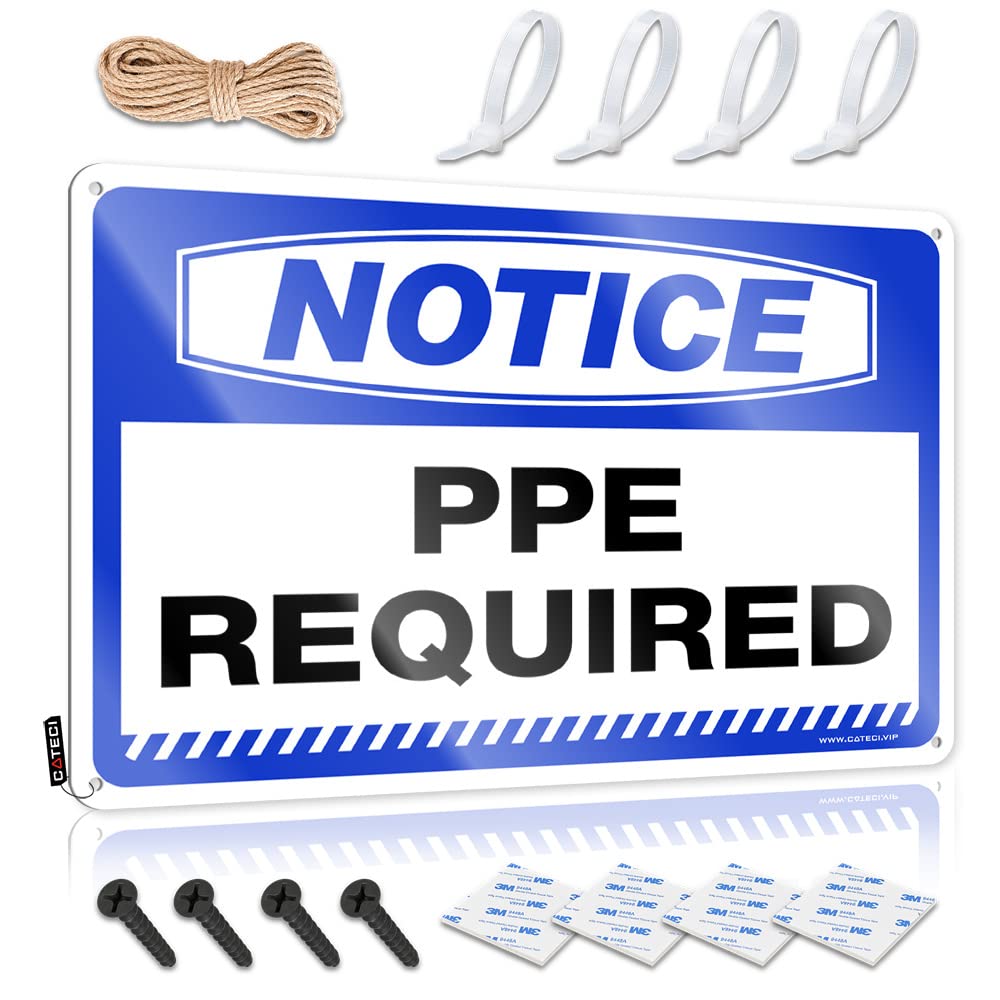 STWNVOITV Bar Signs For Home Bar Funny Notice Ppe Required Tin Sign Funny Signs Metal Tin Decor(30X40CM)
