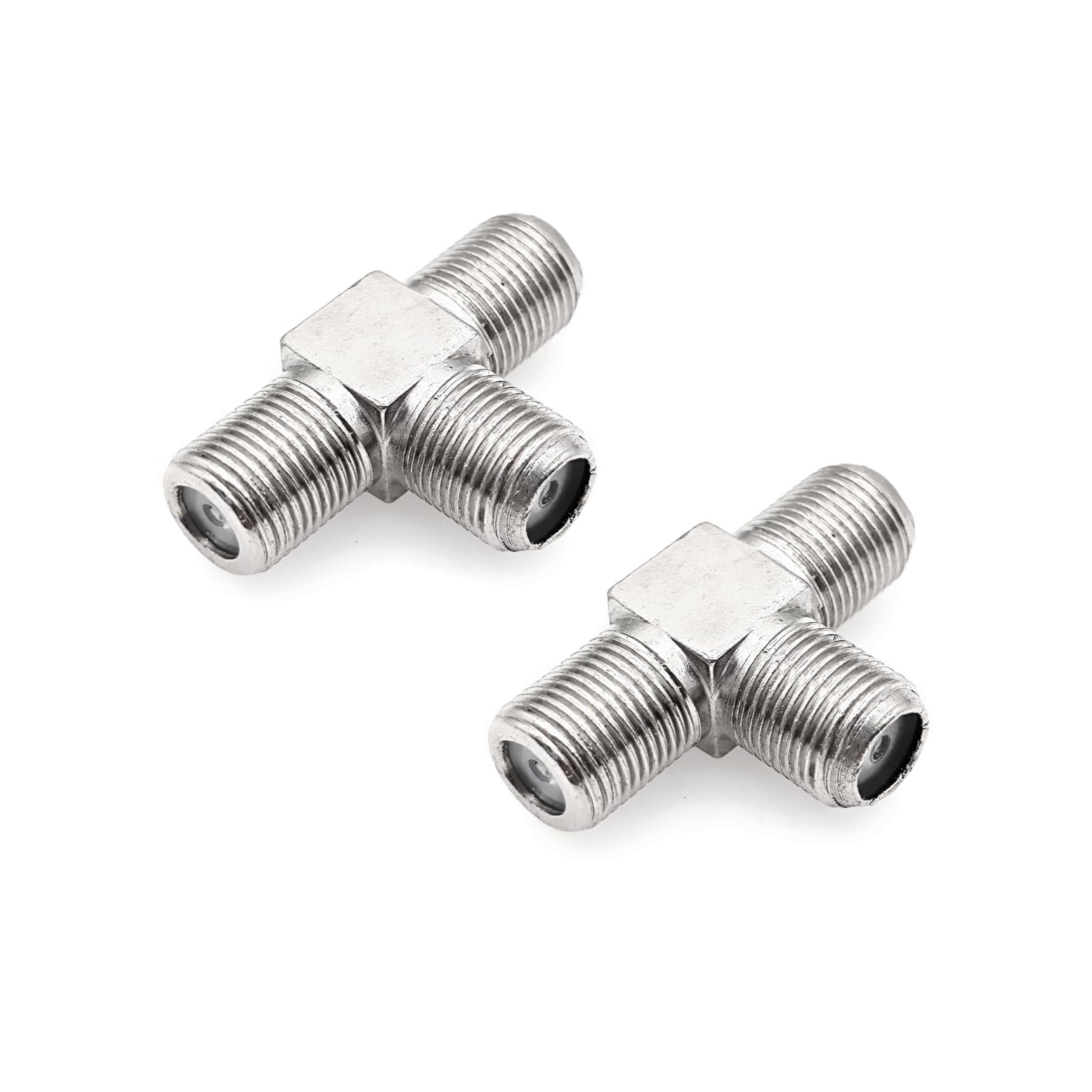 JZK 2x connecteurs répartiteurs en T type F à 3 voies adaptateur répartiteur coaxial TV satellite F femelle vers double femelle, combinateur d'antenne TV 75 ohms pour câble, modem, récepteur satellite