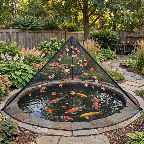 Yoojahow Pond Cover Dome Net with Frame, 8x10ft Outdoor Pond Net Tent for Koi, Protects from Leaves, Birds & Debris, Zippered Garden Enclosure Cover with Storage Bag, Poles, Ground Nails by Yoojahow - Image 6