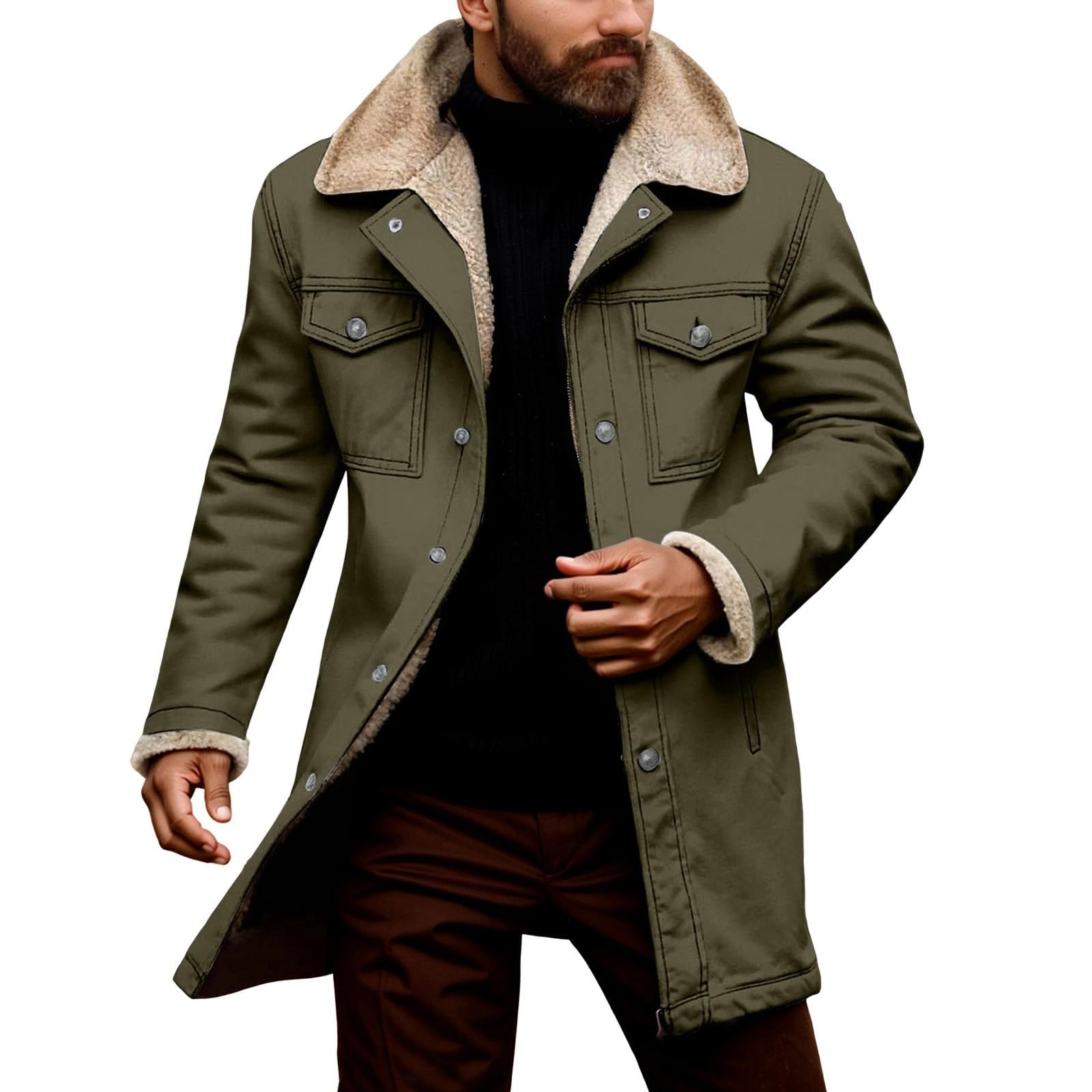 Chaqueta Hombre Invierno Cremallera Chaqueta Deportiva Hombre Cómodo Exterior Europeo Otoño Invierno De Terciopelo Liso Bolsillo Y Cierre Claro