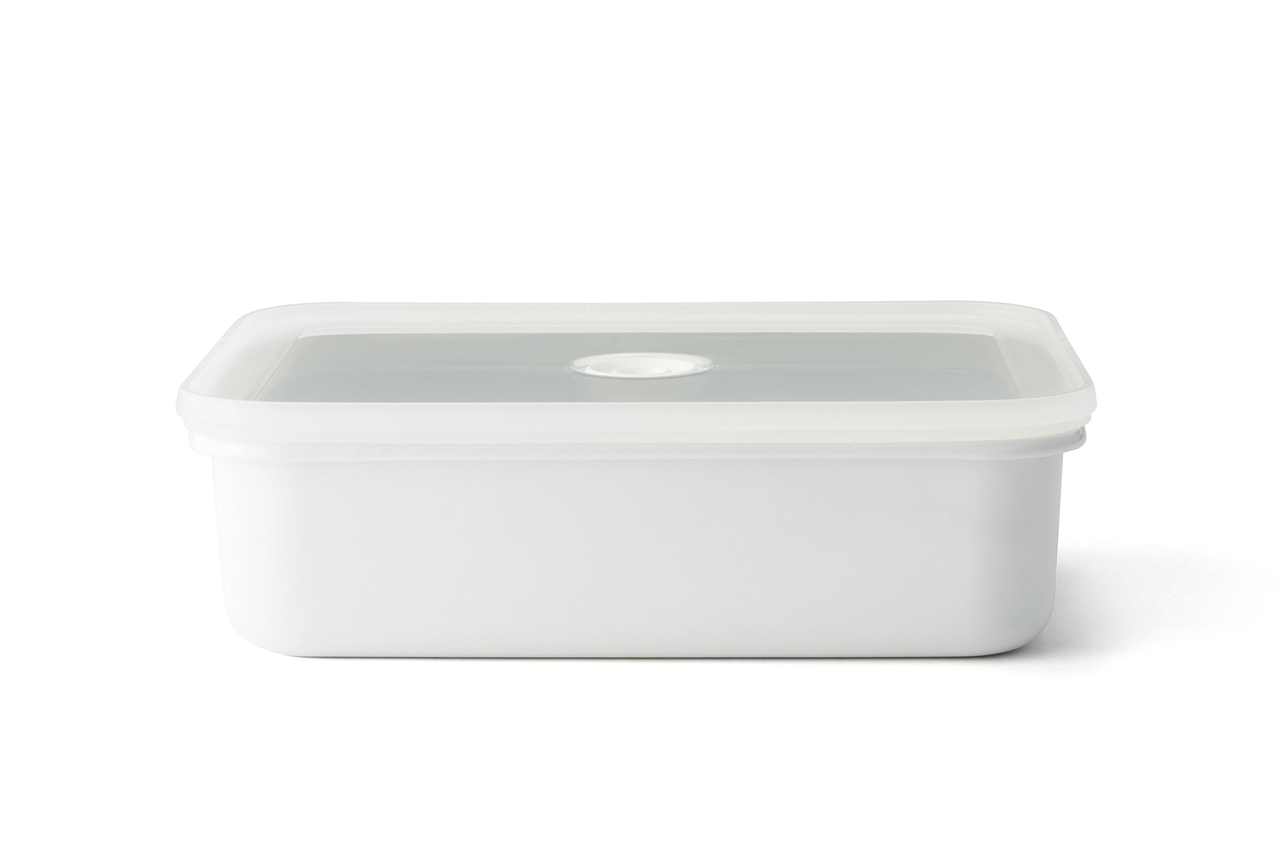 Honeyware 87008 Auflaufform / Backform aus Emaille, flach, mit Aroma-Deckel, Ofenform für Aufläufe, Lasagne, Tiramisu, Größe XL - 1,85 L