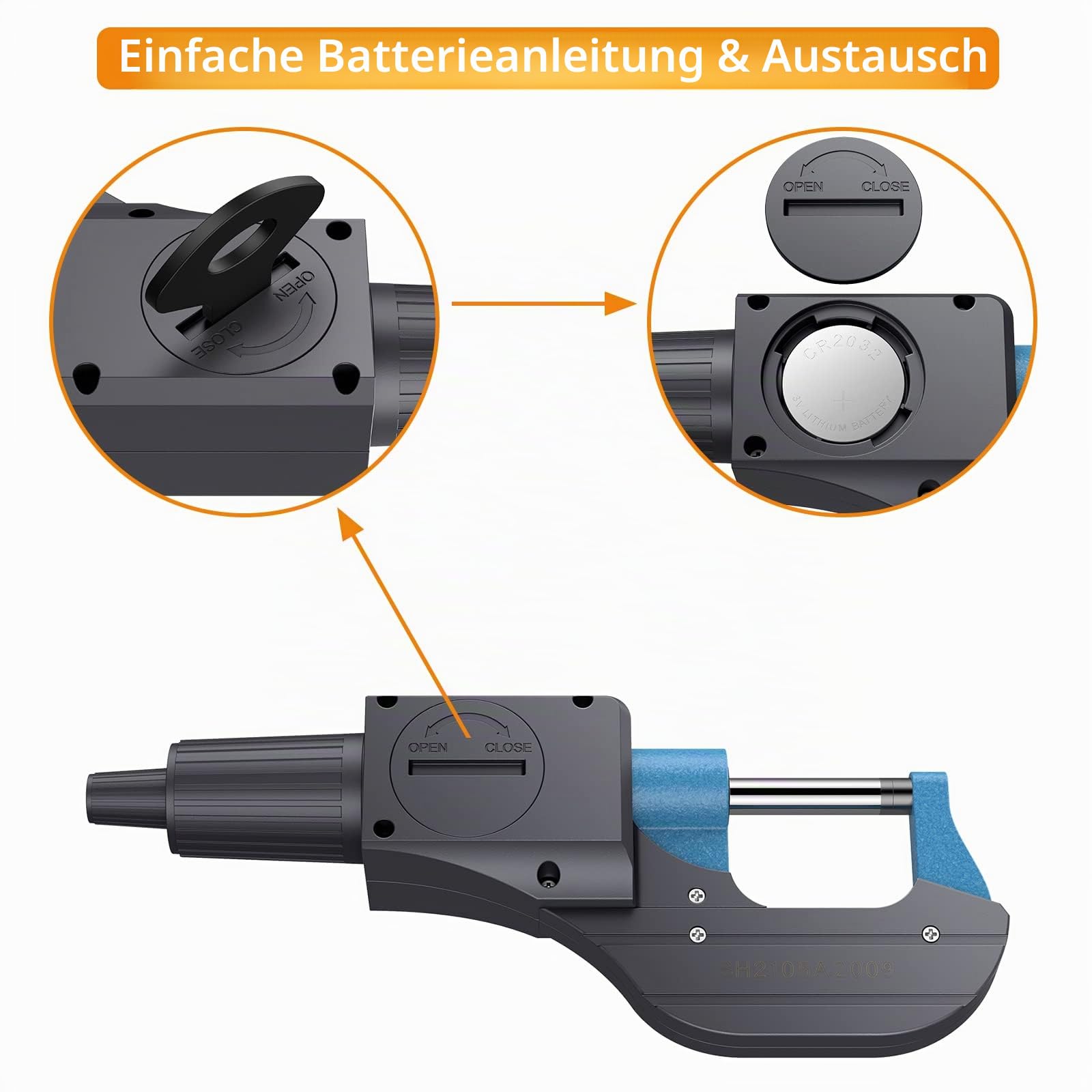 Neoteck Digitaler Mikrometer Mikromessschieber Bügelmessschraube elektronisch 0-25 mm mit LCD-Display Micrometer 0,001 mm / 0,00005 "