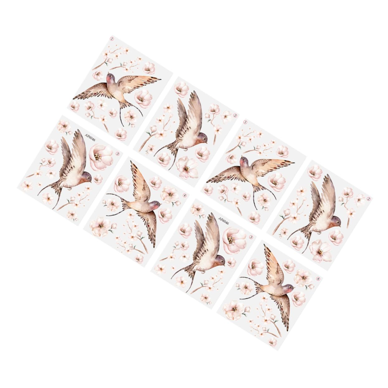 DOITOOL8pcs Flower Swallow Wall Sticker Flying Bird Sticker Classroom Wall Paper Kindergarten Wall Decals Peel Stick Wall Cling Wall Backdrop Wall Decor Pvc Flower Wall Sticker Removable