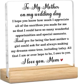 Mother of The Bride Gifts, Wedding Gifts for Mom from Bride Daughter, Gifts for the Mother of the Bride, Marriage Blessing Gifts, Wedding Gift for Parents