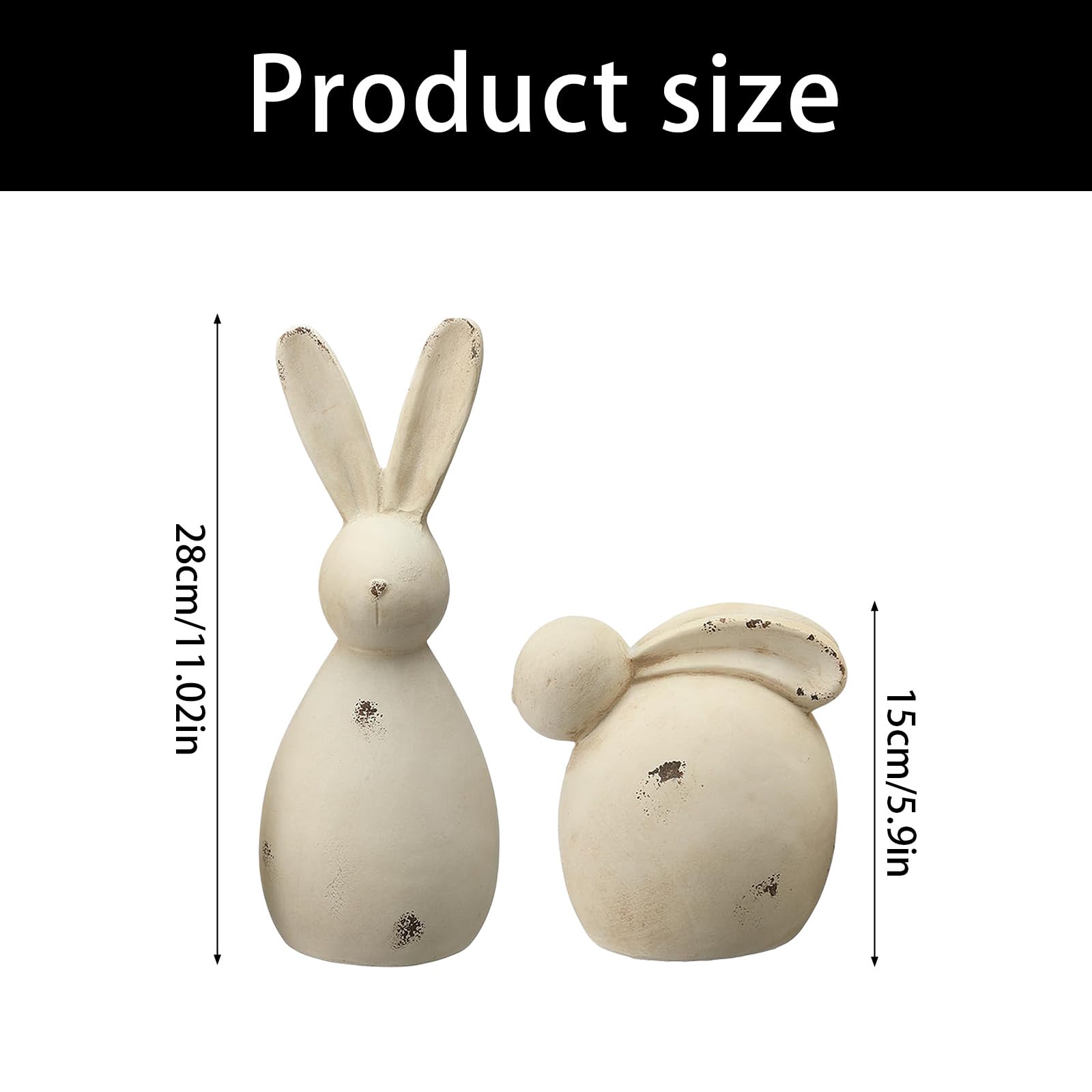 Juego de decoración de conejitos de resina envejecida para decoraciones de