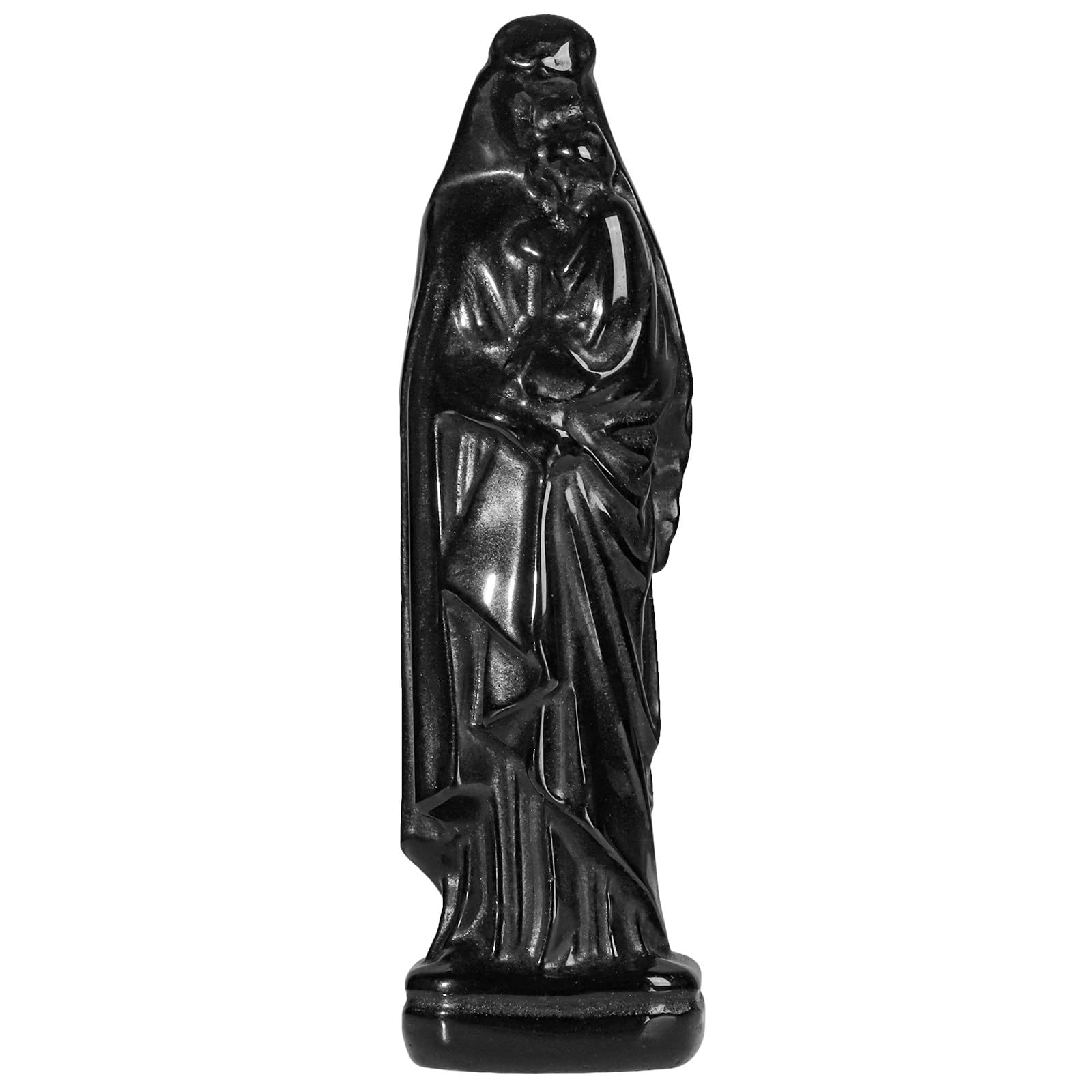 SUNYIK Figura de Madonna y niño de obsidiana negra tallada a mano, Virgen María sosteniendo al bebé Jesús, estatua católica cristiana religiosa para decoración de iglesia en casa y oficina