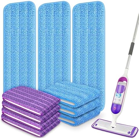 10 Pack Reusable Mop Pads for Swiffer PowerMop, Power Mop Pads Refill Power Mop Refills Microfiber Mop Pads for 13''-15'' Spray Mop Floor Mop Pads Refills Machine Washable Hard Wood Floor Pads Cover