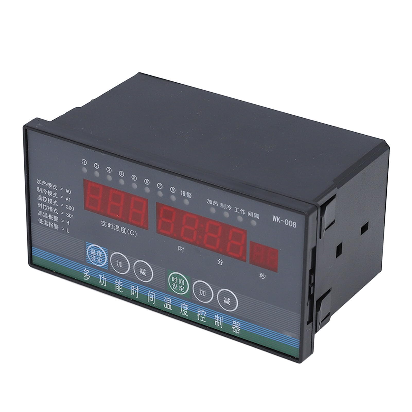 Cyfrowy Kontroler Temperatury, Cyfrowy Regulator Temperatury 110–230V, 8 Niezależnych Kanałów Kontroler Termostatu z Wodoodpornym, Kontrolerem