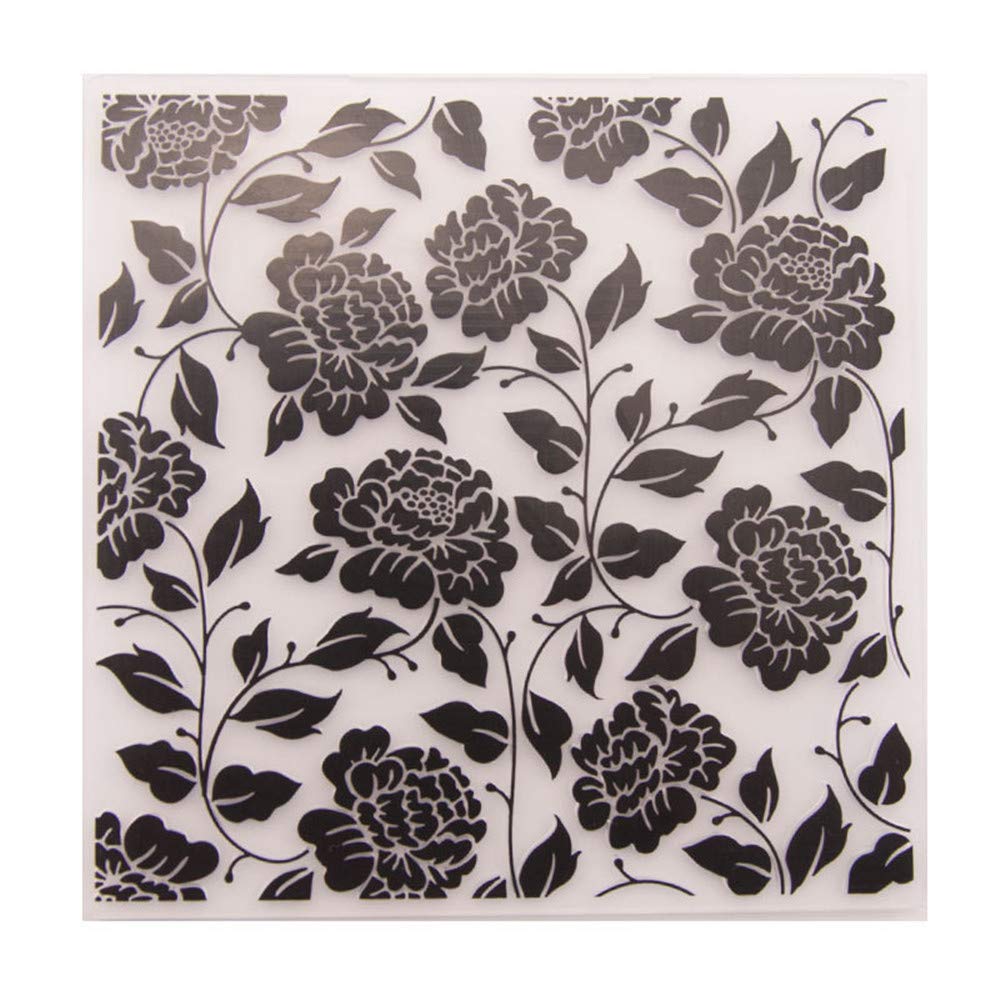 Floral Swirls Flowers Leaves Background Plastic Embossing Folder for Scrapbook DIY Album Card Tool Plastic Template Folders