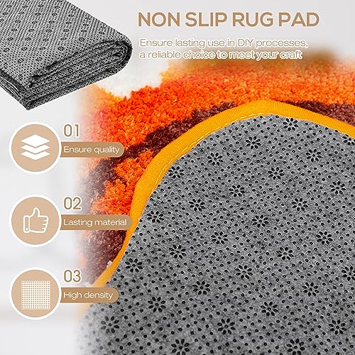 Tudomro QQ-TUDOMRO-2292 4 Pieces 80 X 40 Inch Non Slip Rug Pad Tufting Backing Cloth Primary Final Cloth Backing Non Slip With Plum Blossom Pattern For Tufting Gun Carpets Rug Making Cushion Punch Fabric Needle thumb #2